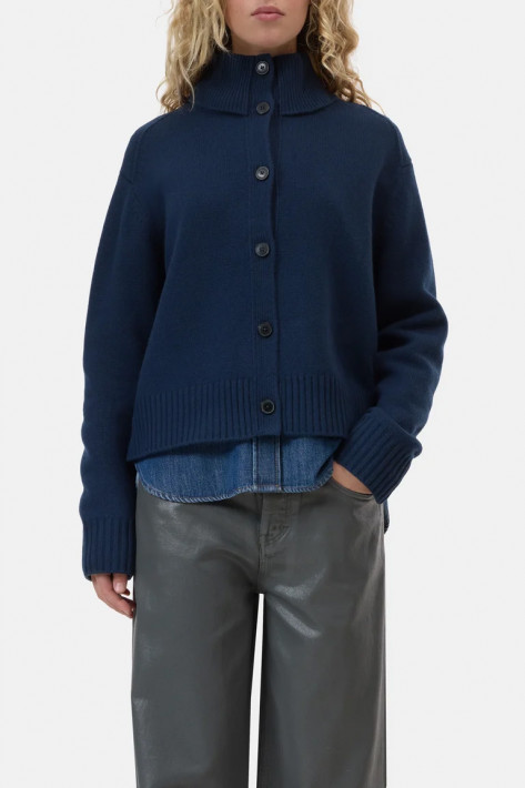 Closed Rollneck Cardigan - dark night