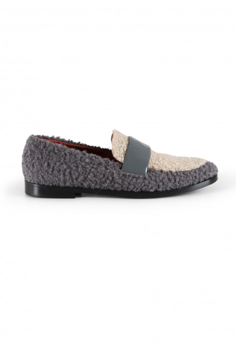 Lorena Paggi Loafer Boucle - grey/beige