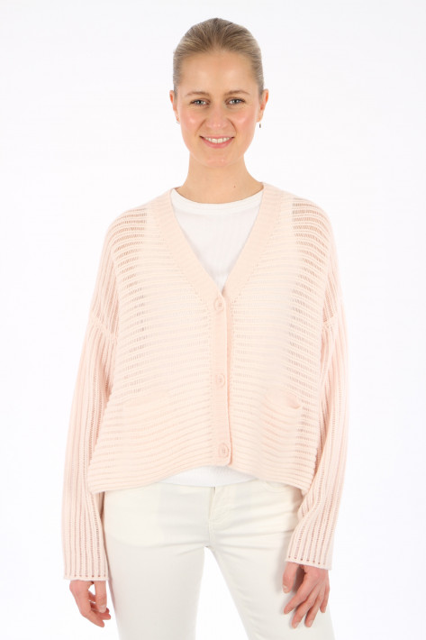 FFc Fashion Cardigan Querstrick - creme blush