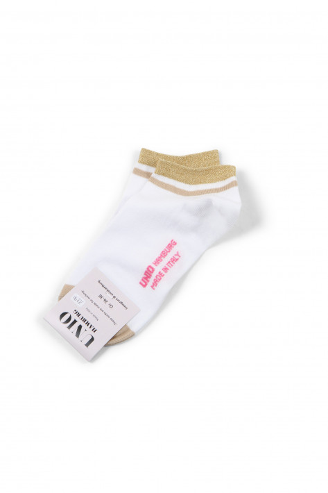 Unio Hamburg Socks Shorty Glitzi - white/gold