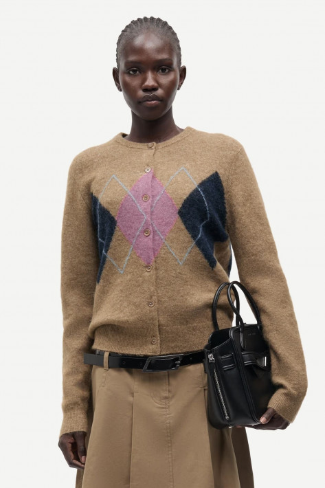 Samsoe & Samsoe Short Cardigan Sanor Raute - lead gray