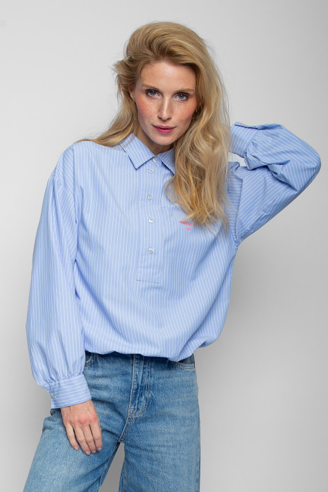 Emily van den Bergh Bluse 'Amour' - blue/white stripe