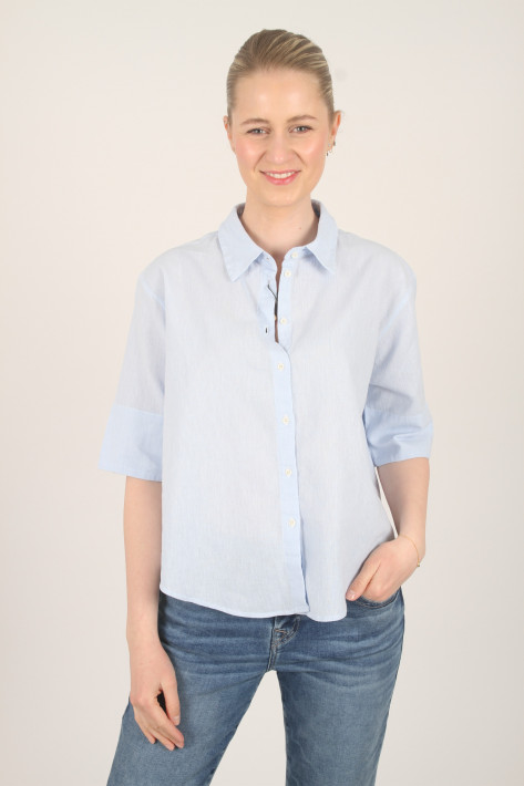 Fil Noir Leinenbluse VERA - sky//lightblue