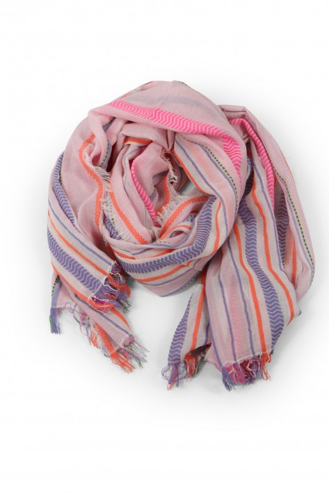 Codello Schal Woven Stripes Multicolour - rosa