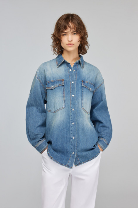 Semicouture Jeanshemd - midblue