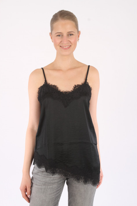 Oui Spitzentop - black