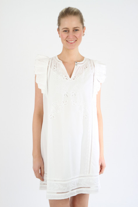 Flower for friends Wing Sleeve Dress - white