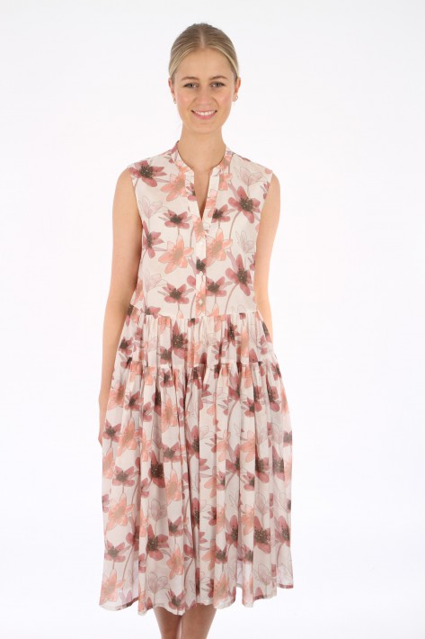 Hemisphere Dress Long print woven - multi rose