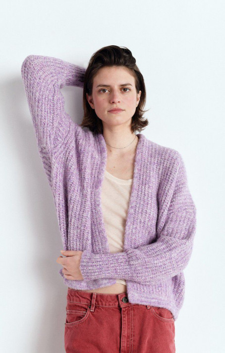 American Vintage Cardigan EAST - lilac mel