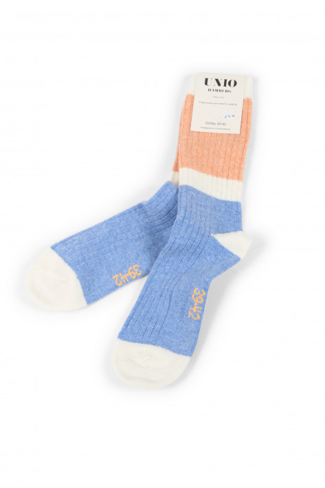 Unio Socken Calm - peach/ecru/sky