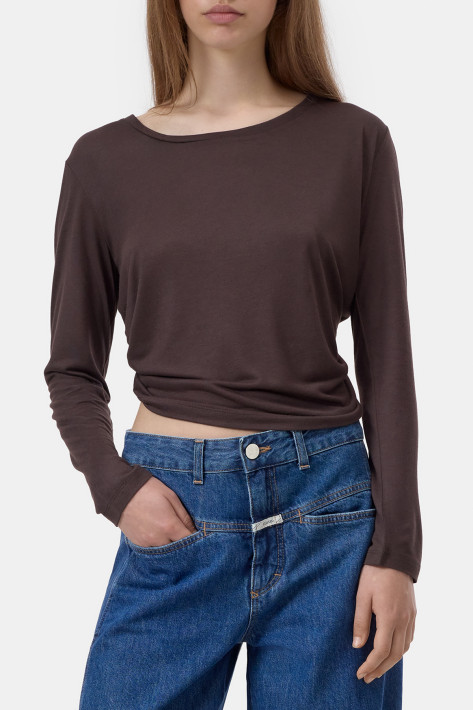 Closed Longsleeve mit Cashmere - mahagony brown