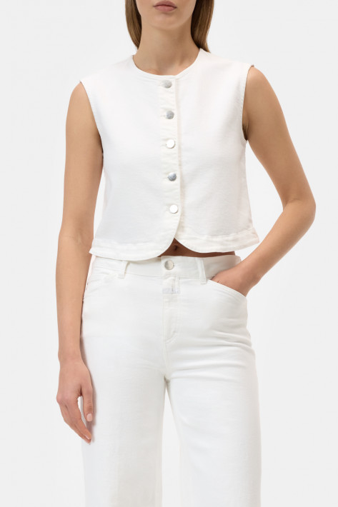 Closed Denim-Weste - white