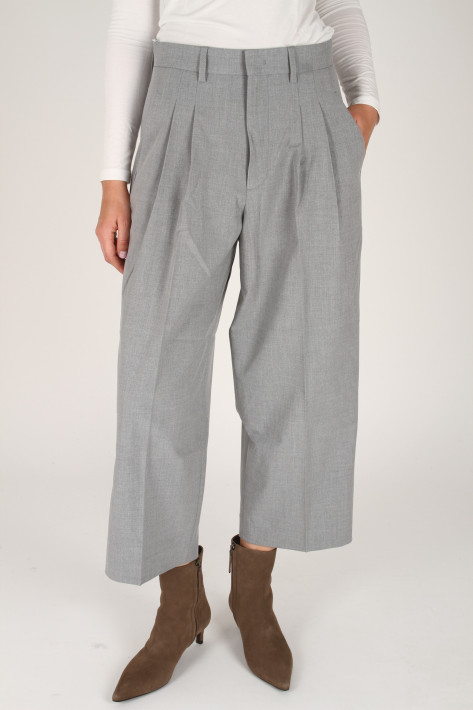 True Religion Bundfaltenhosse croppes - grey