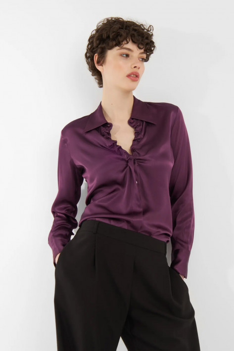 SoSue Bluse Ella Shiny - purple wine