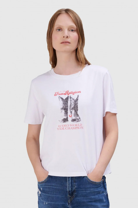 True Religion T-Shirt Boots - white