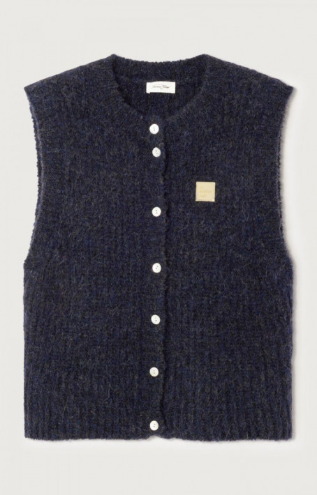 American Vintage Strickweste EAST - navy melange