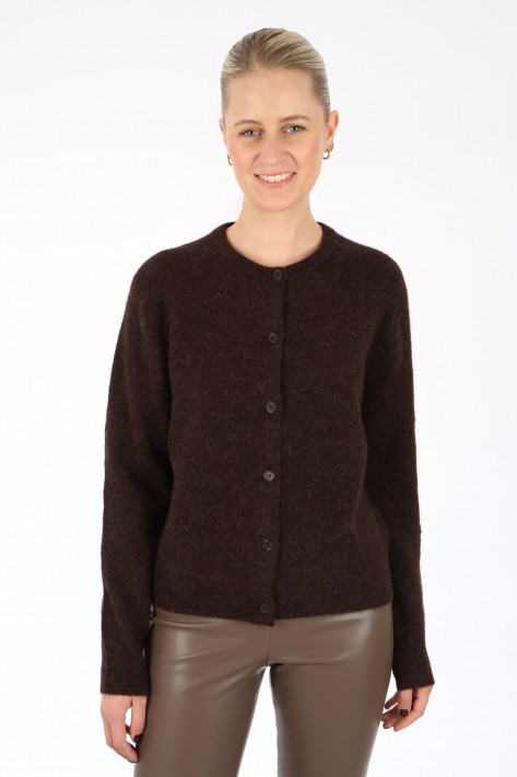 Samsoe & Samsoe NOR Short Cardigan - black coffee/dark brown