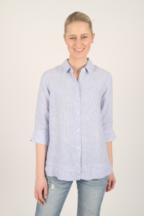 Rossana Diva Leinenbluse Stripe - blue