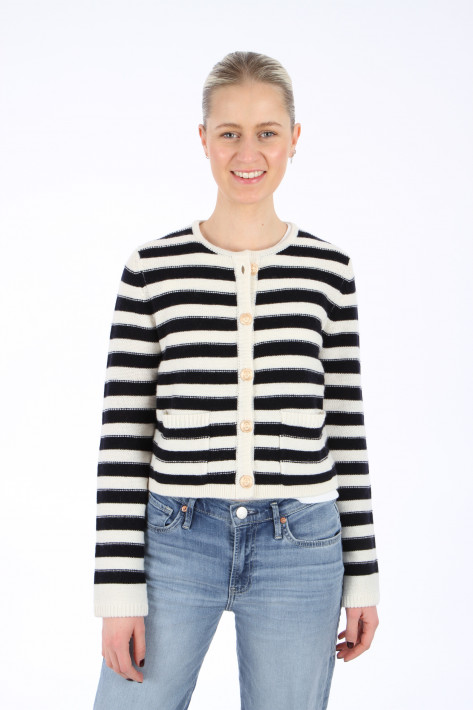 Allude Rd-Cardigan - creme/dark blue