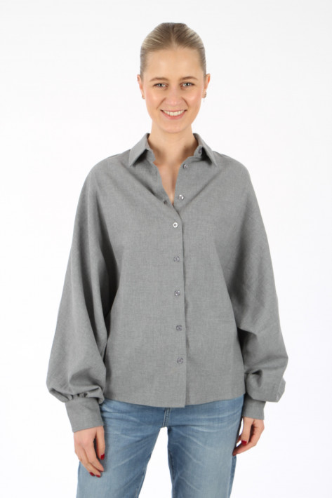 SoSue Flannellbluse Antonia Slim - grey