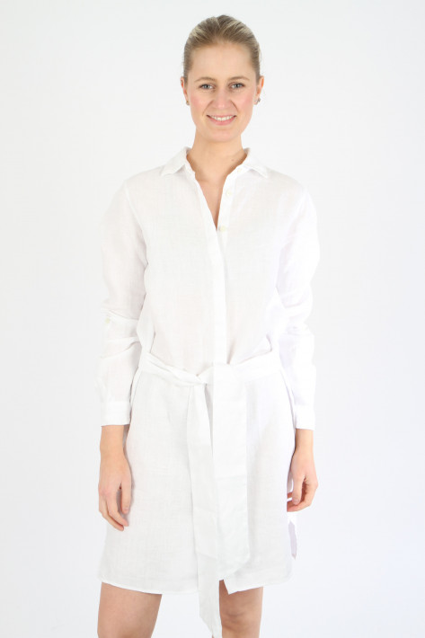 0039 Italy Leinenkleid Gracia - white