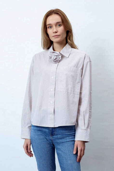 Fil Noir Bluse Mila stripe - brown