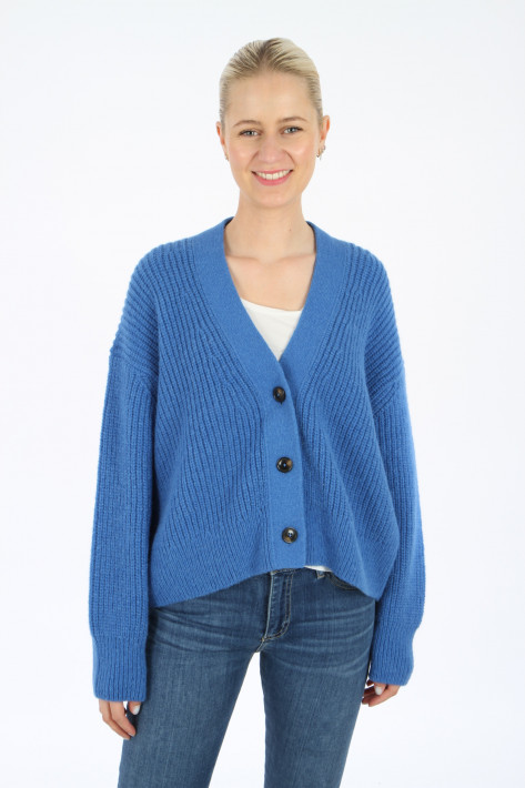 Closed Boxy Cardigan - lake blue