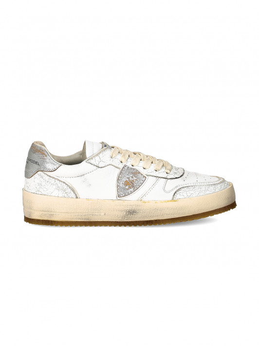 Philippe Model Sneaker Nice Low Woman - vintage metal white