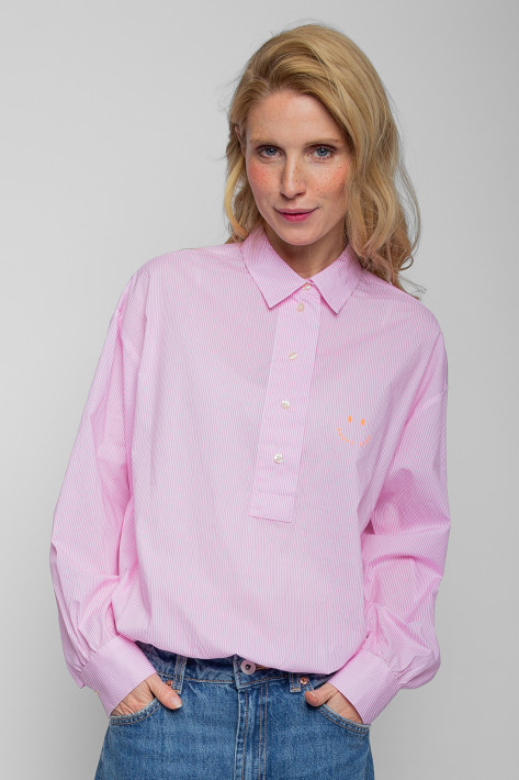 Emily van den Bergh Bluse Smiliey - rose/white stripe