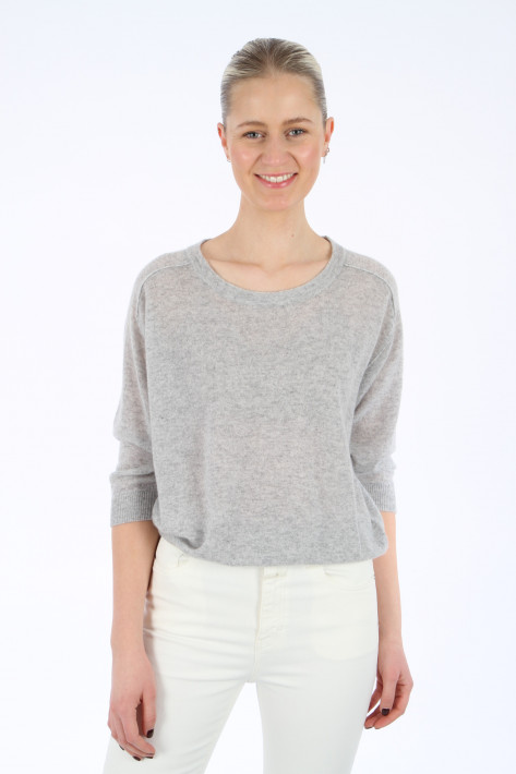 Hemisphere Cashmere-Pullover - grey melange