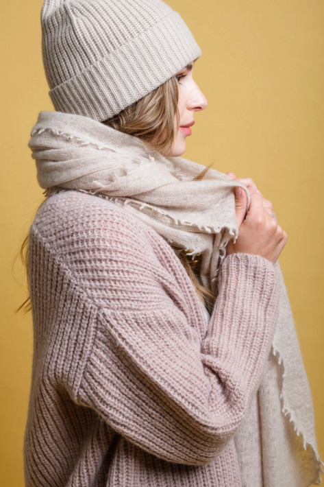 Bakaree Cashmere-Schal - oyster