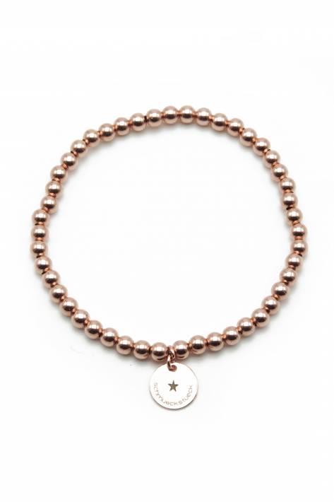 Schmückstück Armband Perlen Sterlingsilber 4mm rosévergoldet
