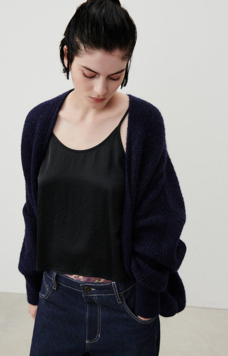 American Vintage Cardigan East - navy mel