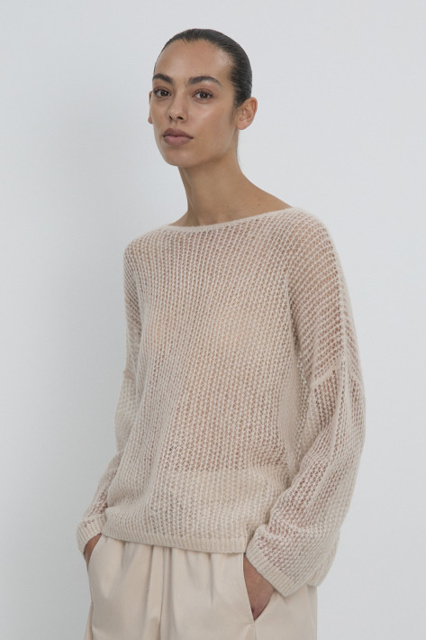 FFC Fashion Cashmere-Seide-Ultra-Fine-Pullover - sand