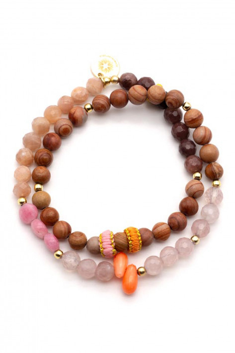 Schmückstück Armband Mala Twin - Brown Vibe