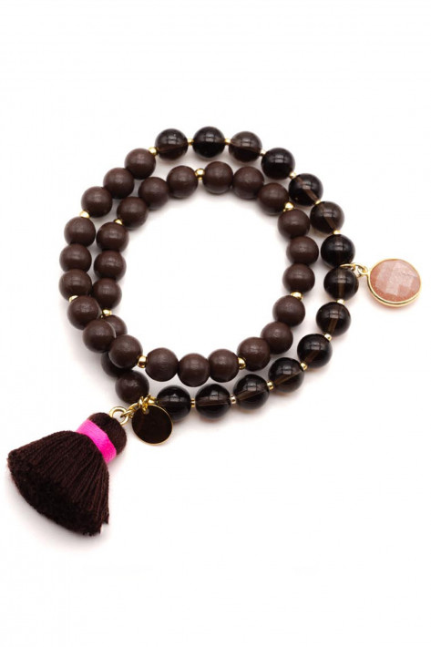 Schmückstück Armband Mala Twin Chocolate