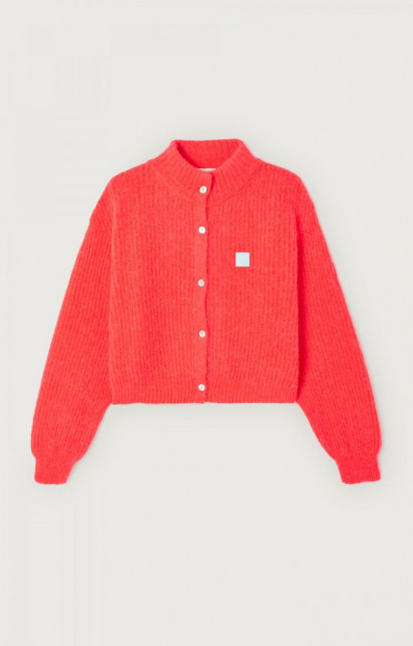 American Vintange Cardigan East - fluo red