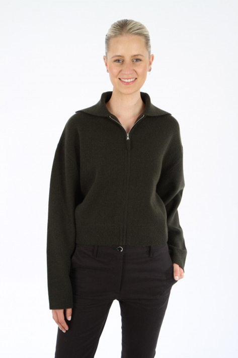 Allude Zip-Blouson - olive green