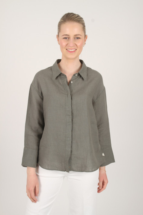 Fil Noir Leinenbluse LEANDRA - khaki