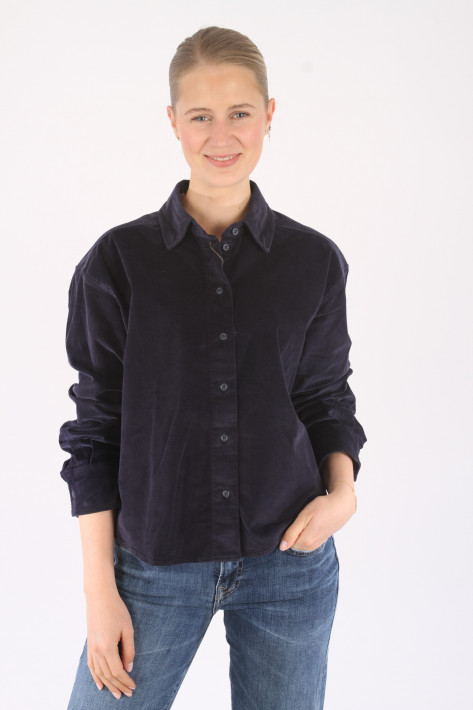 Fil Noir Cordbluse Mila - nightblue