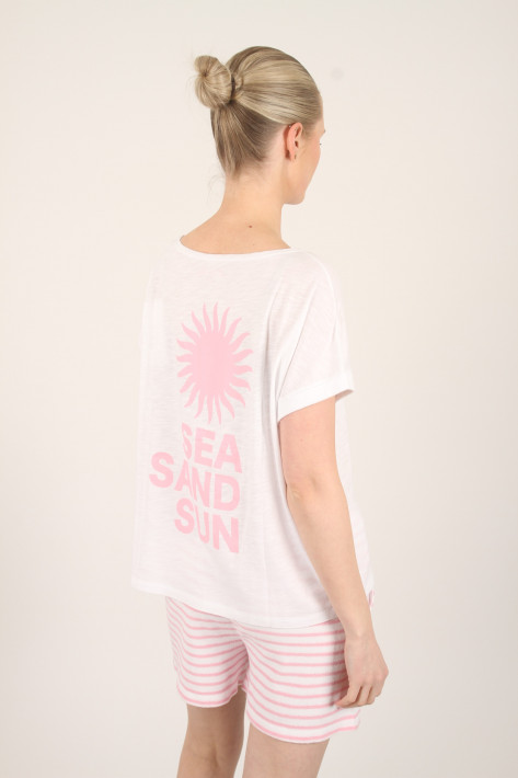 Juvia T-Shirtt Luca Sea Sand Sun - white/rose