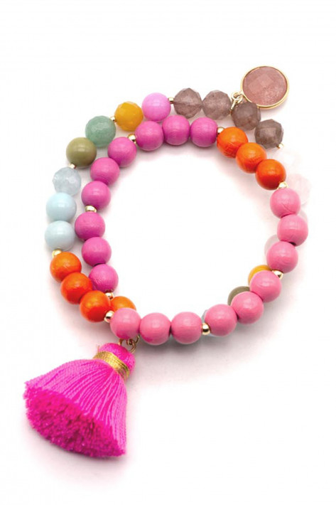 Schmückstück Armband Mala Twin PINK COLOUR