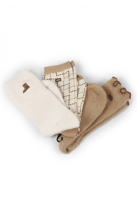 UGG Australia 3er Pack Socken - chestnut / beige