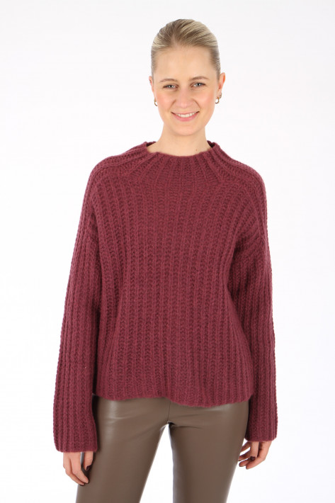 Hemisphere Cashmere-Pulli H-Neck - dark cherry