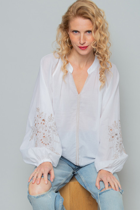 Emily van den Bergh Tunika - white/taupe