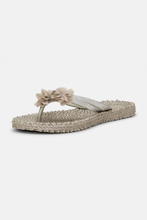 Ilse Jacobsen Flip Flop Cheerful 2 Flowers - platin