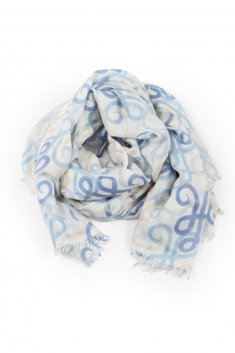 Hemisphere Cashmere-Seidentuch HYDABIG-TCSQ - blue/beige