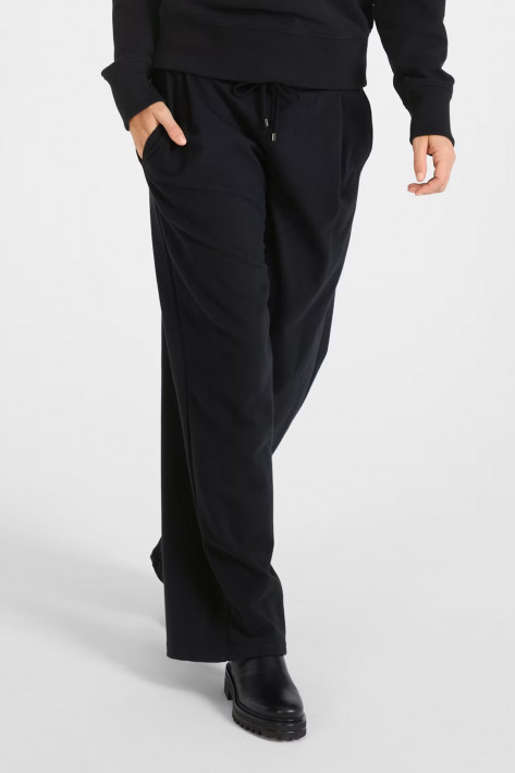 Juvia Fleece Pants Wide Legg Elenia - black