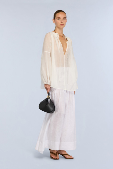 Semicouture Leinen-Rock/-Kleid - white
