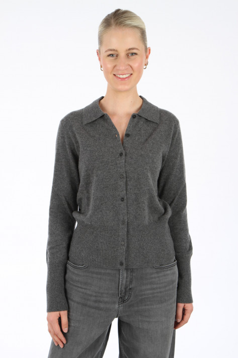 Closed Cardigan 100% Kaschmir - anthrazit